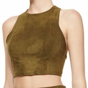 Alice + Olivia tru suede crop top size 0